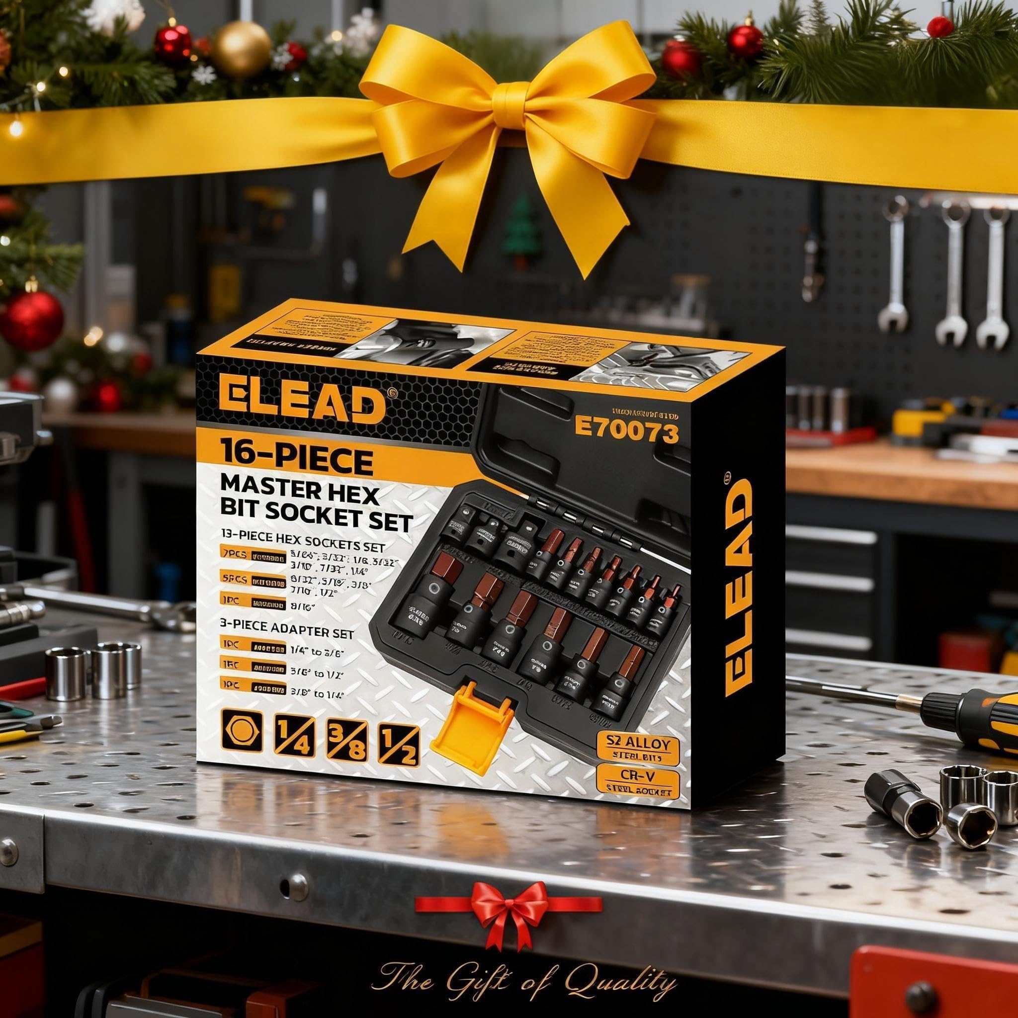 ELEAD heavy-duty storage case keeps sockets organized and portable.