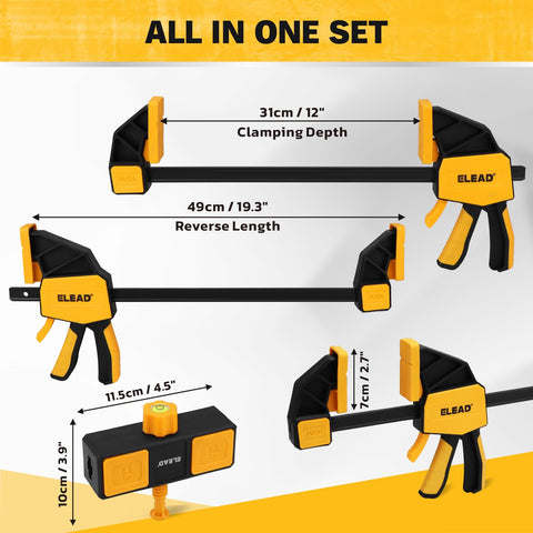 ELEAD leveling block clamp showing precise alignment in a setup