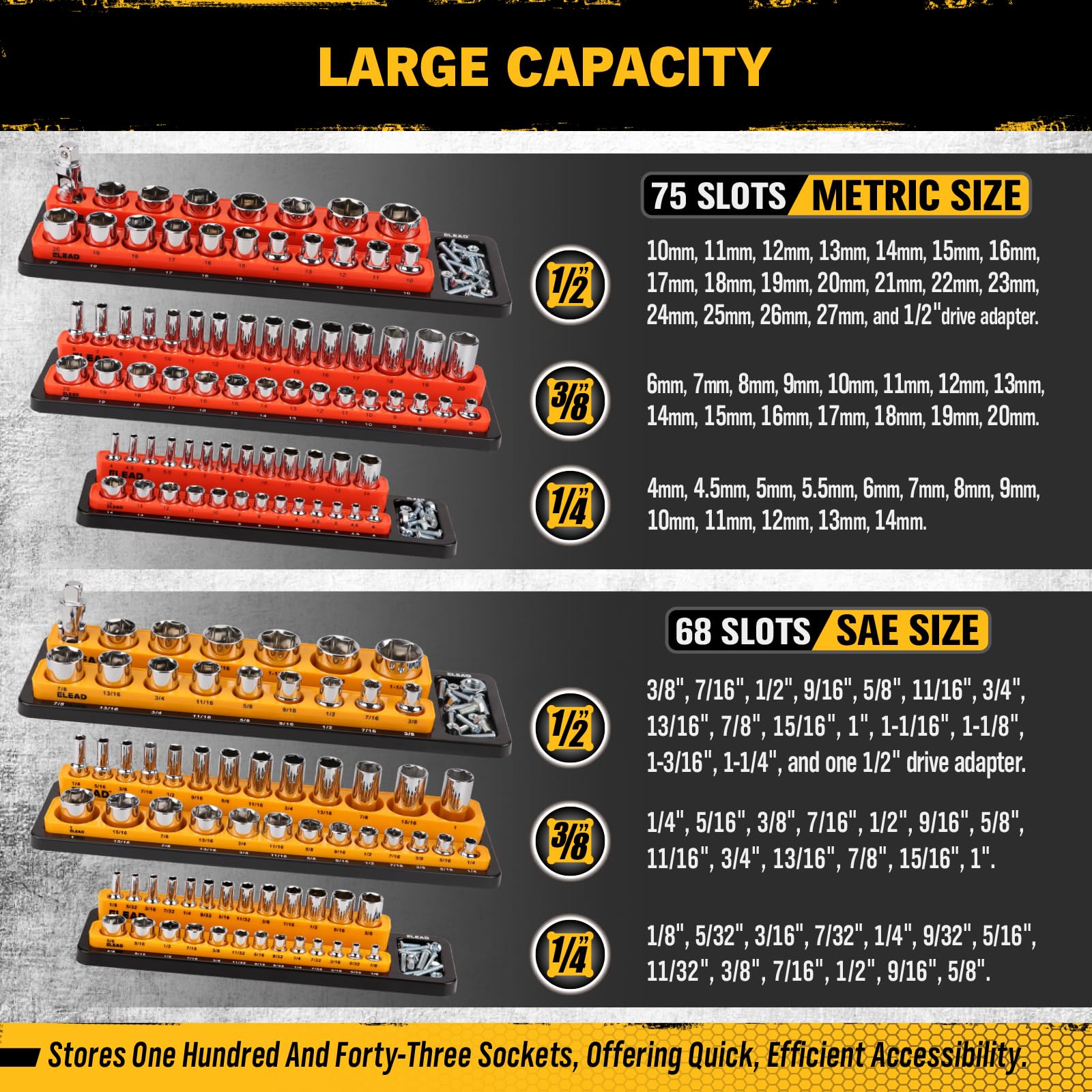 ELEAD magnetic parts tray catches nuts and bolts for tidy assembly tasks.
