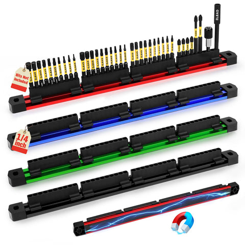 ELEAD magnetic slidable drill bit holder rail keeps bits secure during work