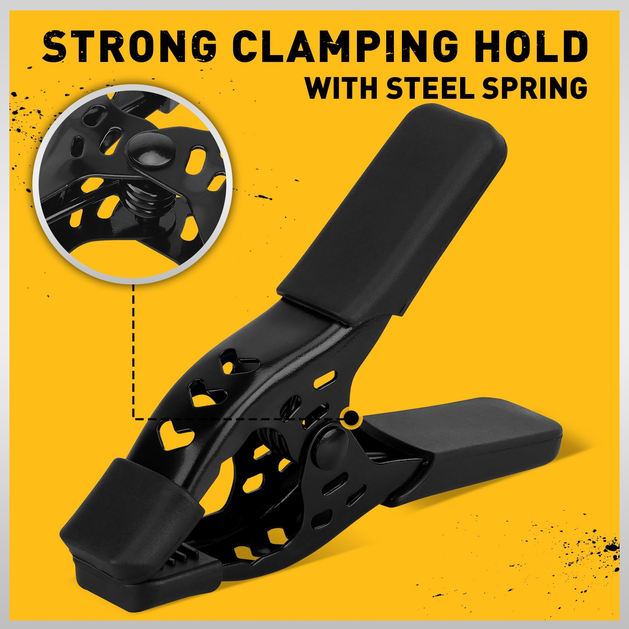 ELEAD nickel-plated steel clamp close-up highlights rust-resistant durability.