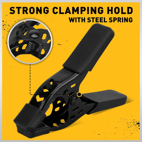ELEAD nickel-plated steel clamp close-up highlights rust-resistant durability.