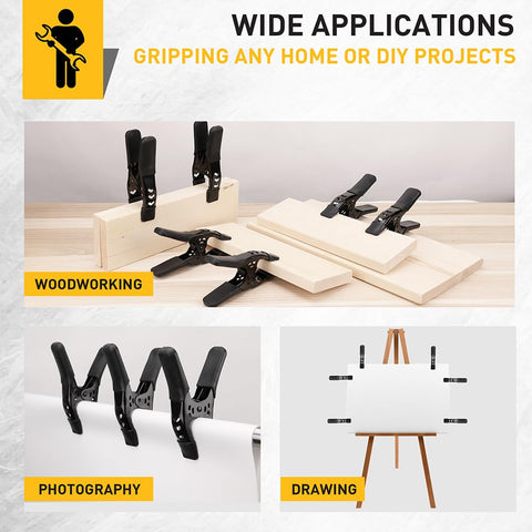 ELEAD clamps with non-slip rubber cover protect surfaces while securing fabric.