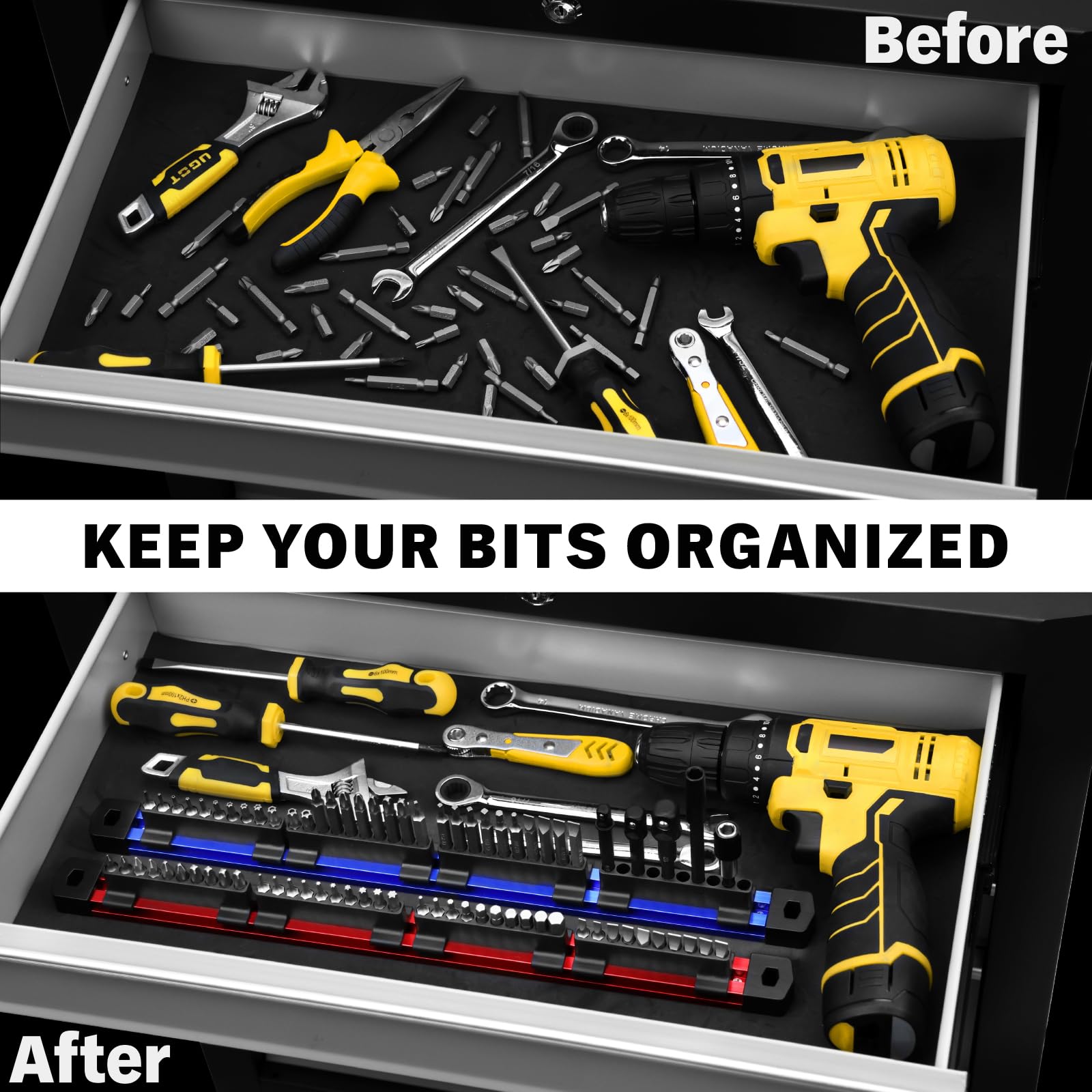 ELEAD open-top slidable bit holder enables rapid bit swaps