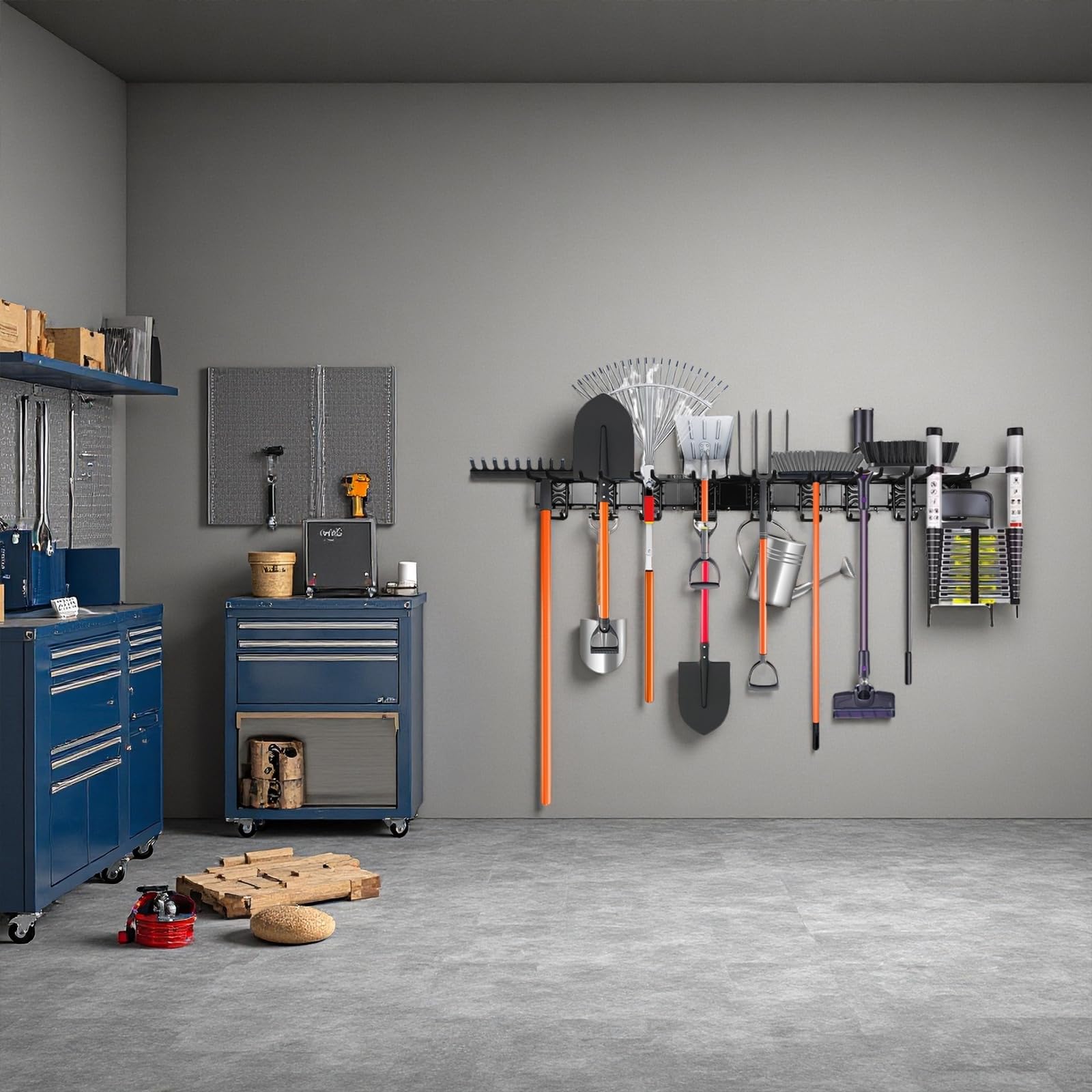 ELEAD organized shed and garden gear within reach.