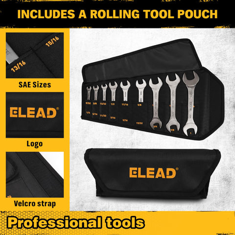 Roll-up pouch with labeled sizes for quick selection