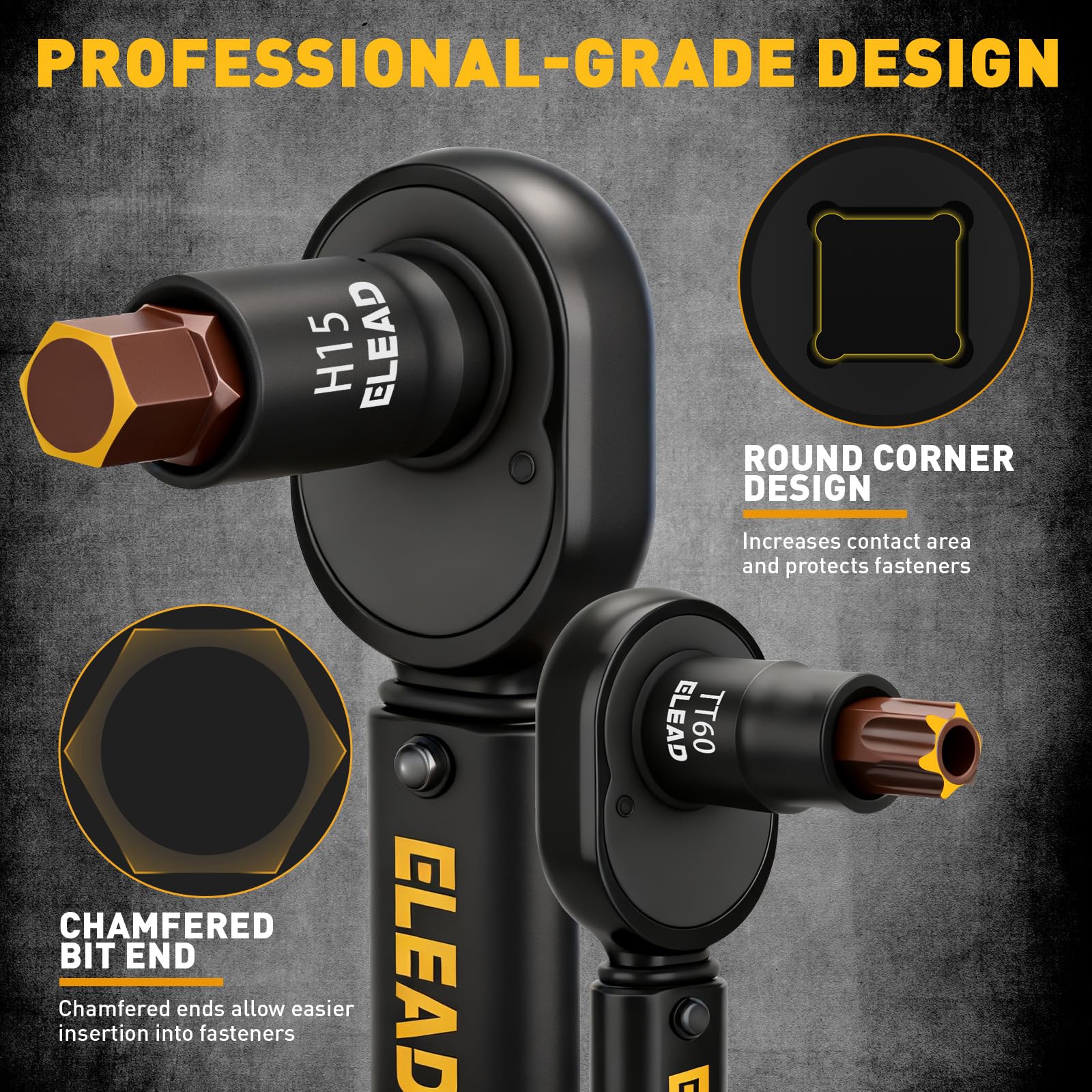 ELEAD precision chamfered bits reduce slip during delicate assemblies