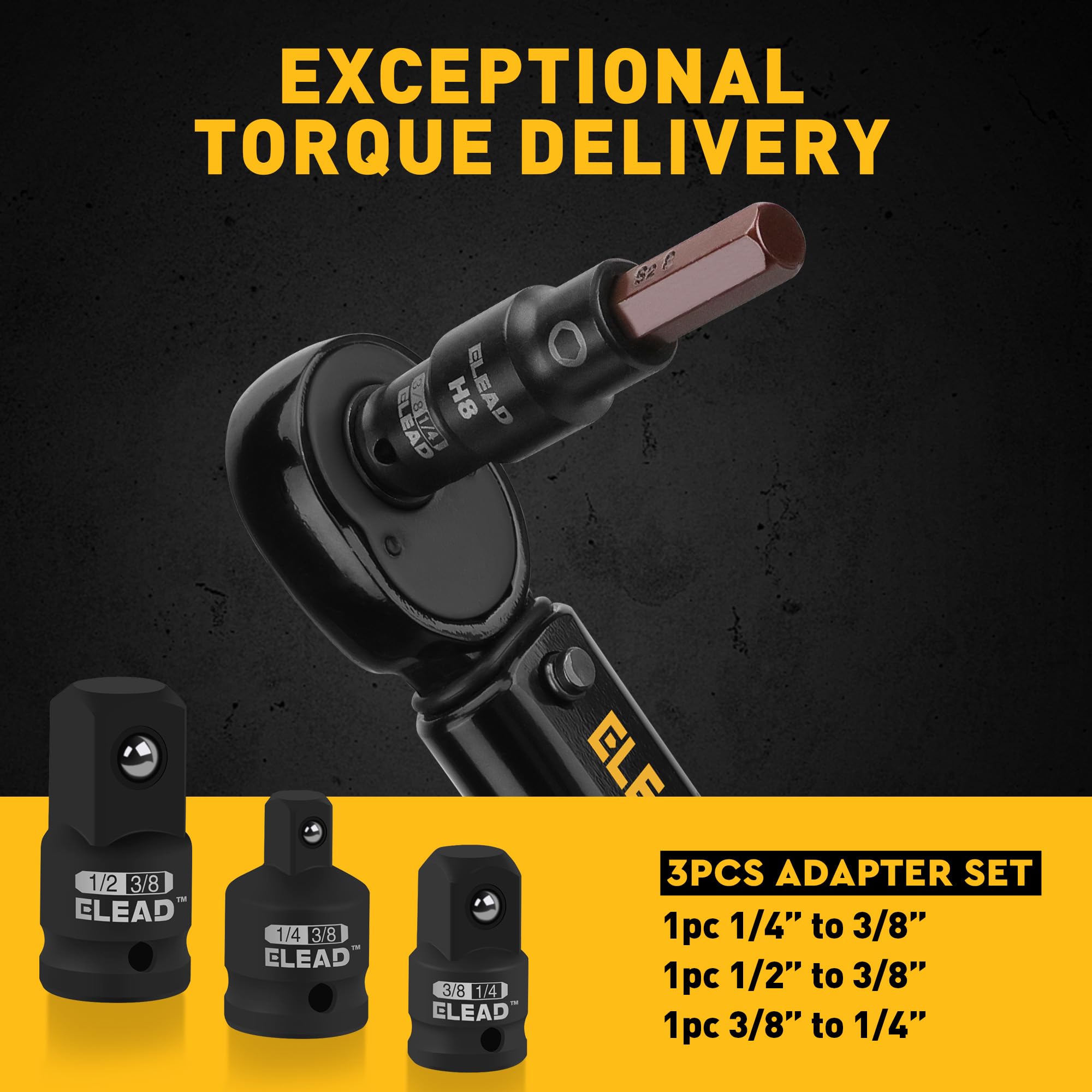 ELEAD precision-machined hex tips ensure smooth insertion and reduced wear.