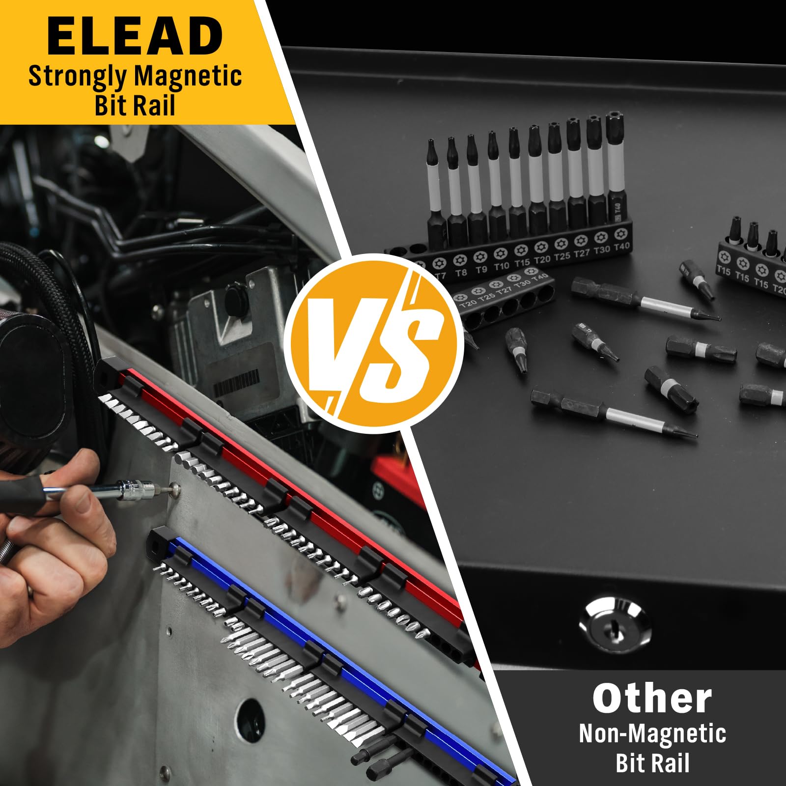ELEAD rubber-bottom surface protects work surfaces during changes