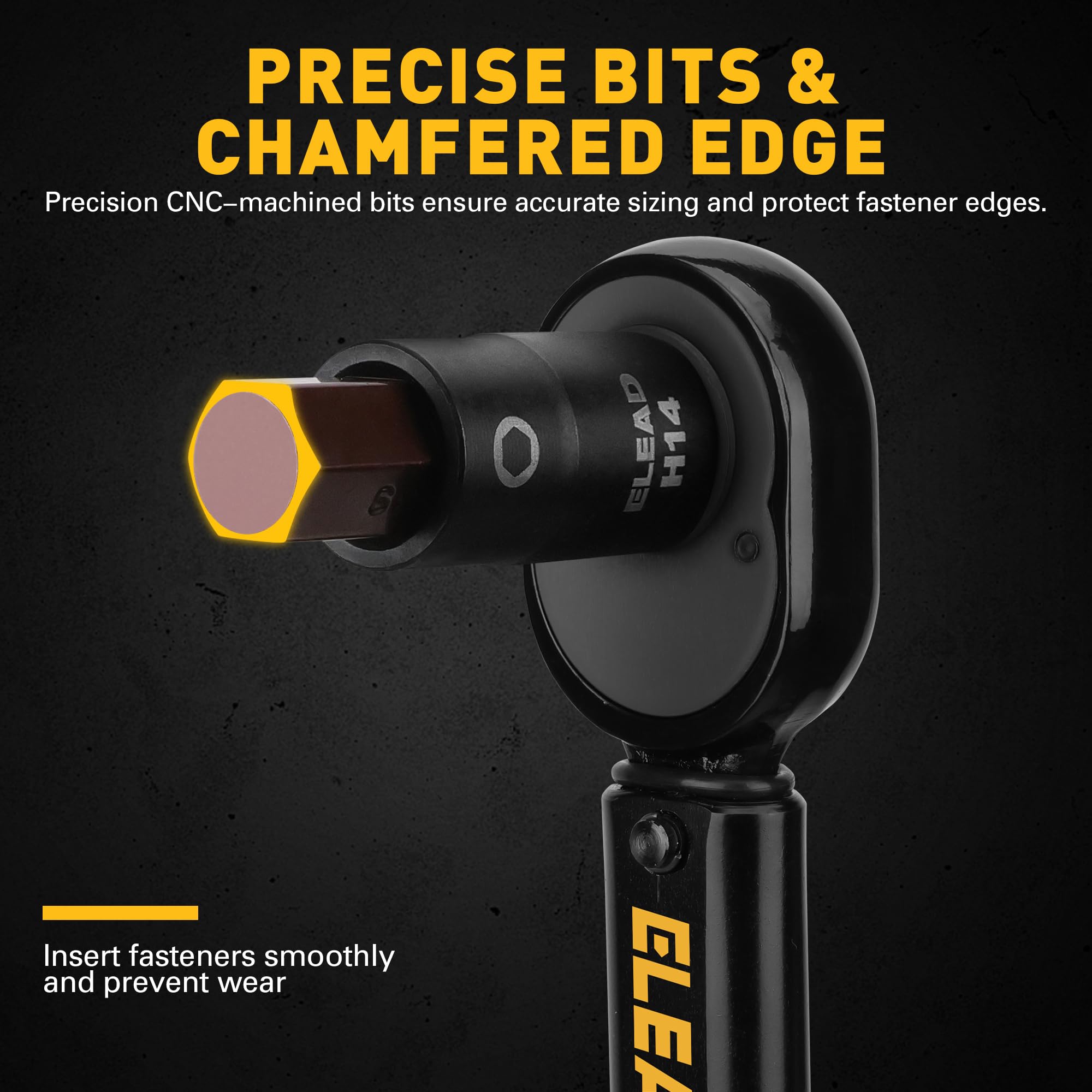 ELEAD rust-resistant manganese phosphate coating protects sockets in tough conditions.