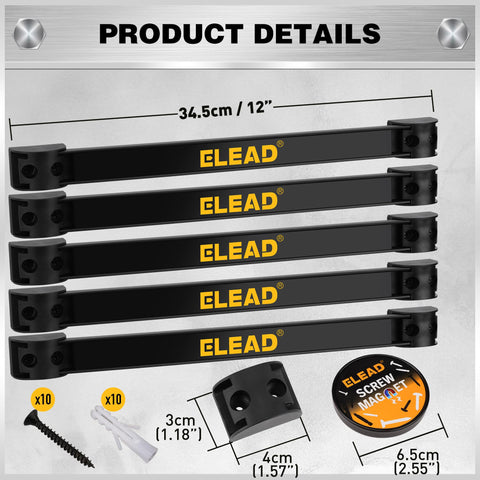ELEAD slatwall magnetic strip keeps tools neatly organized