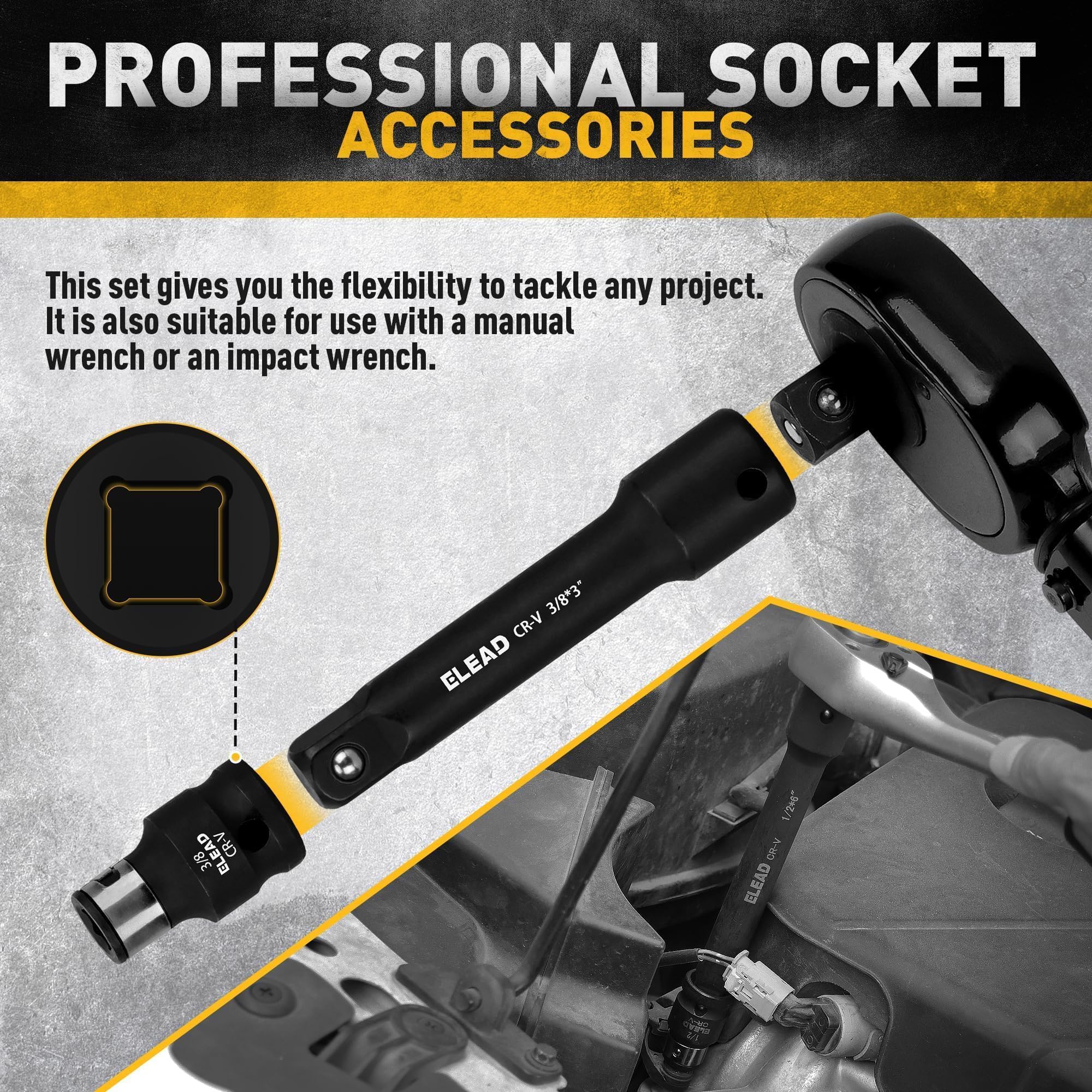 ELEAD socket adapters simplify switching between drives for faster work.