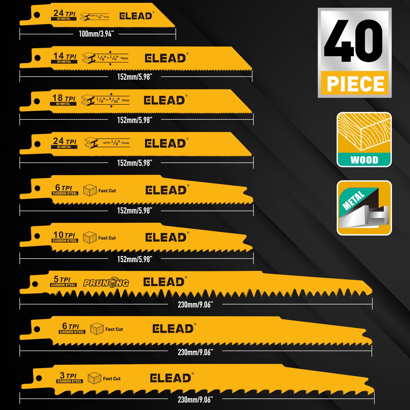 ELEAD storage pouch keeps blades organized for quick access.