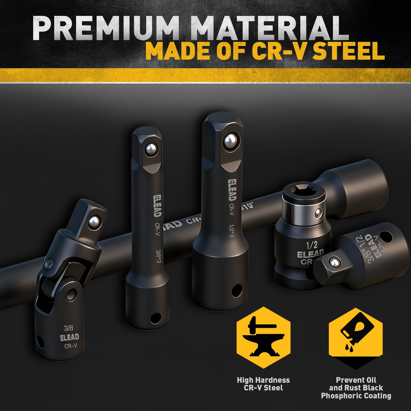 ELEAD swivel universal joints enable flexible angles during tasks.