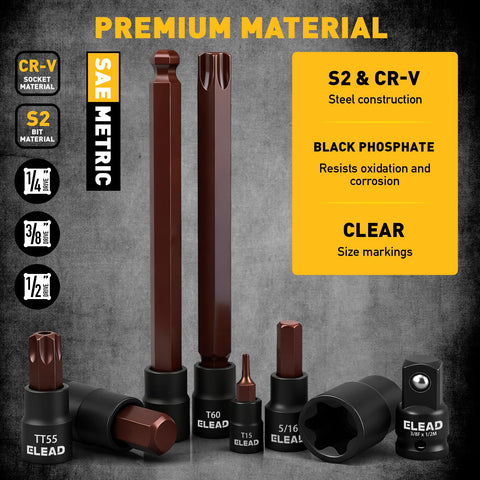 ELEAD tamper-proof torx assortment for secure automotive repairs