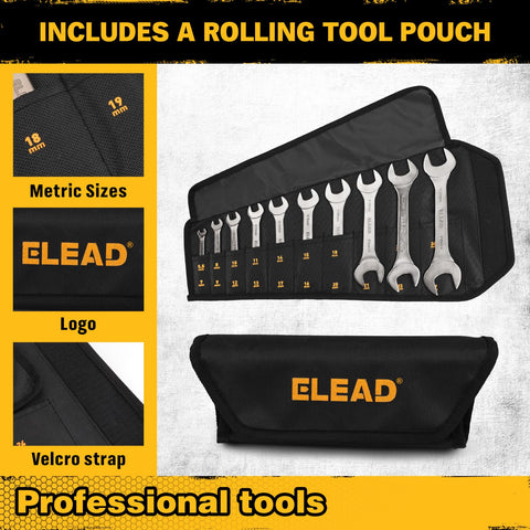 Wrenches shown for use in tight spaces and cramped engines