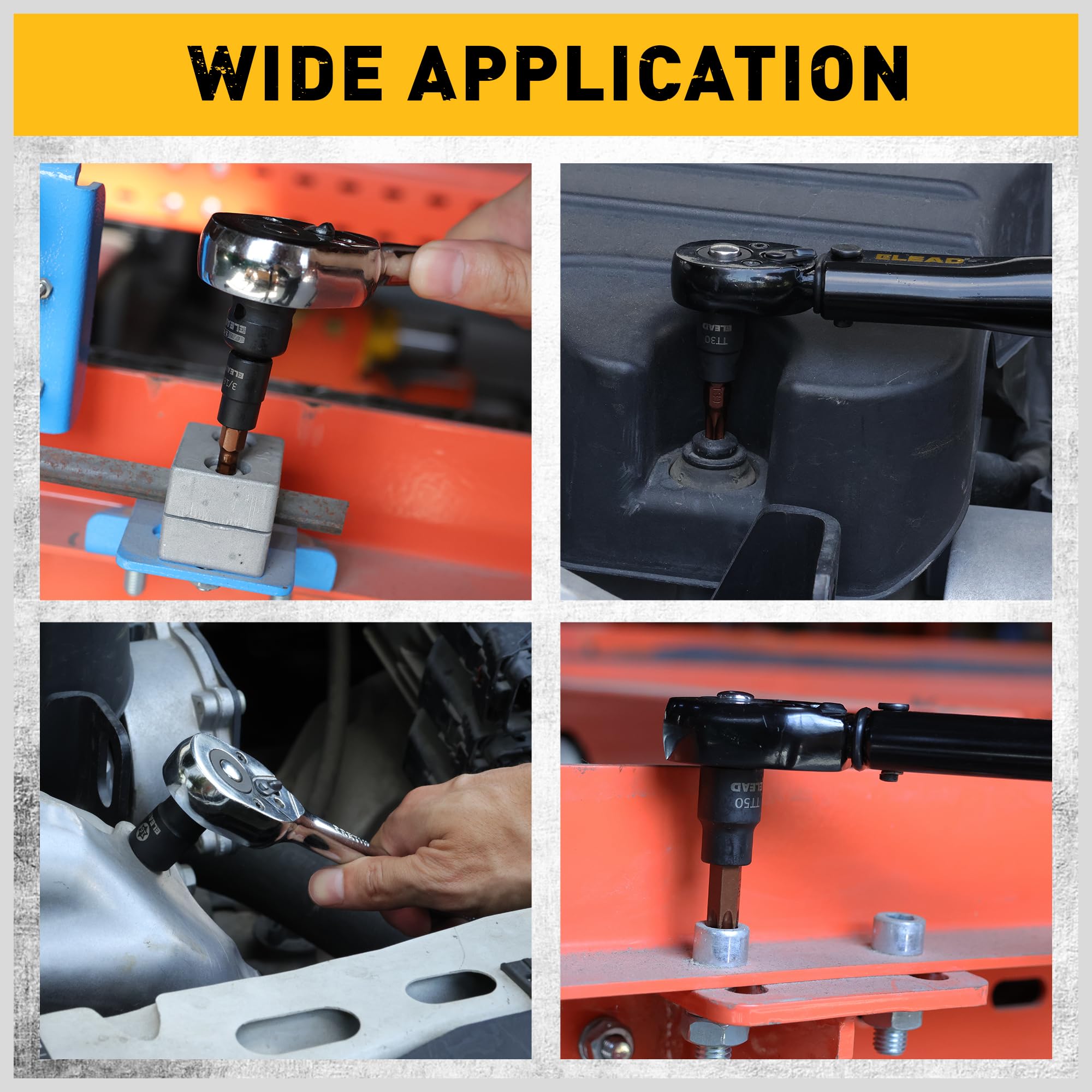 ELEAD Torx and hex set compatible with bicycles, cars, and machinery.
