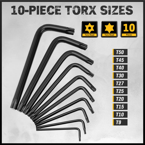 ELEAD torx keys T9 to T50 for varied fasteners.