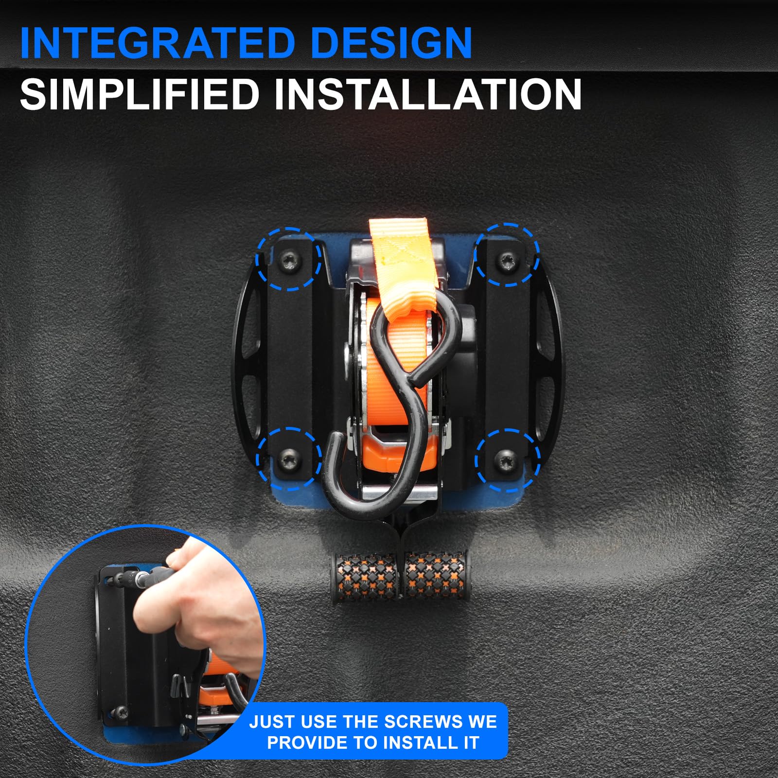 ELECFRESH non-slip J-hooks grip bed anchors for stable securing