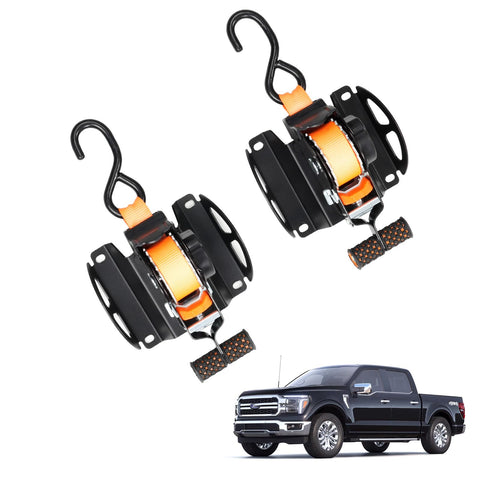 ELECFRESH retractable tie-downs in Ford F-150 bed slot for flush secure mounting