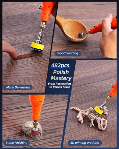 Elechiakan wet-dry sanding setup enabling dust-free, clean finishes on multiple materials.
