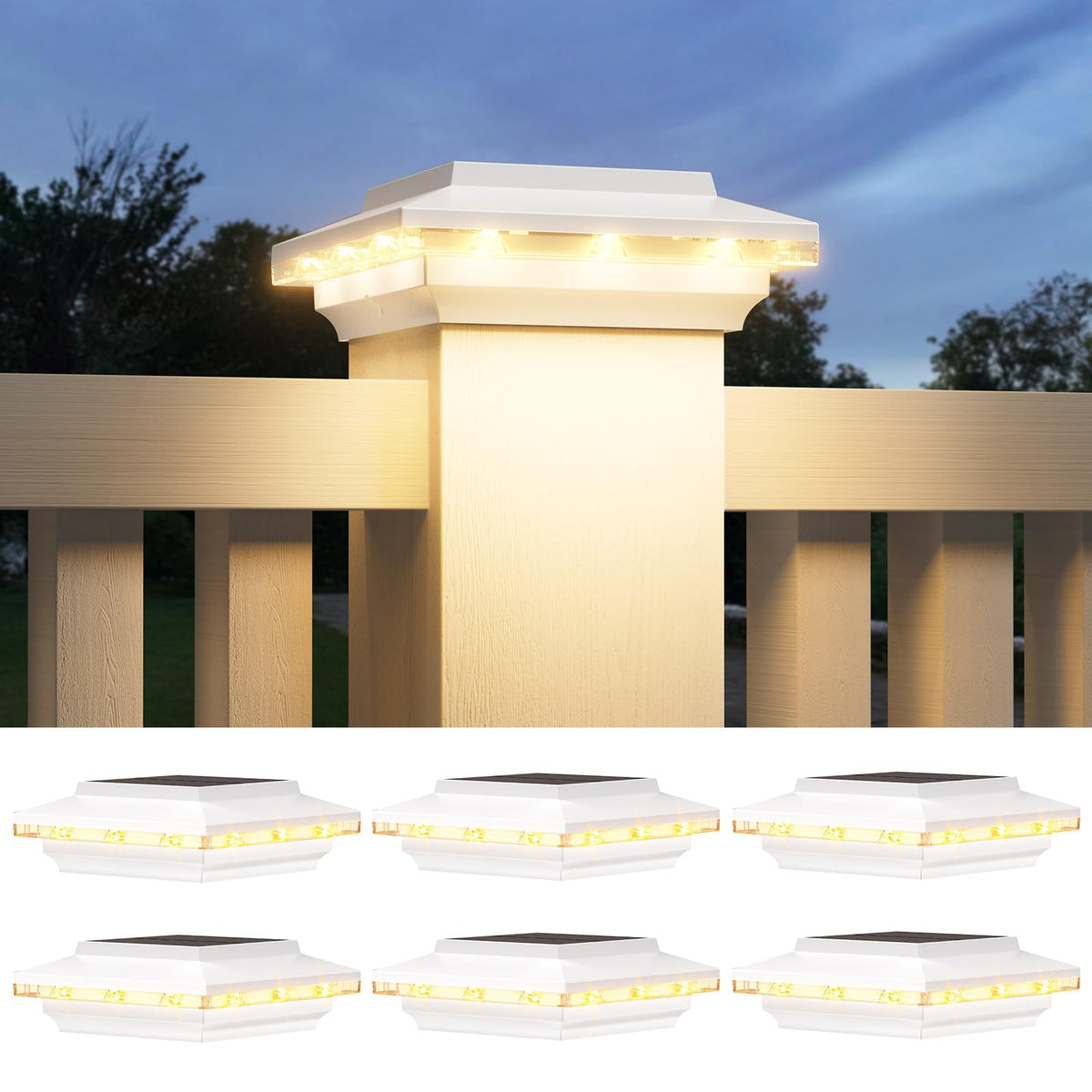 ELECLINK 4x4 post cap light with brighter beam for stairs and garden illumination.