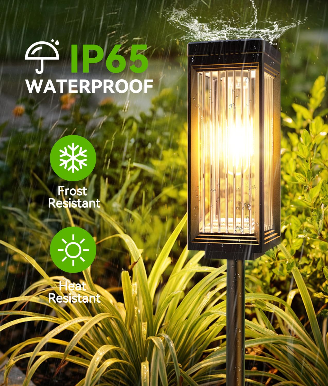 ELECLINK solar pathway light stands 25.2 inches for bold visibility