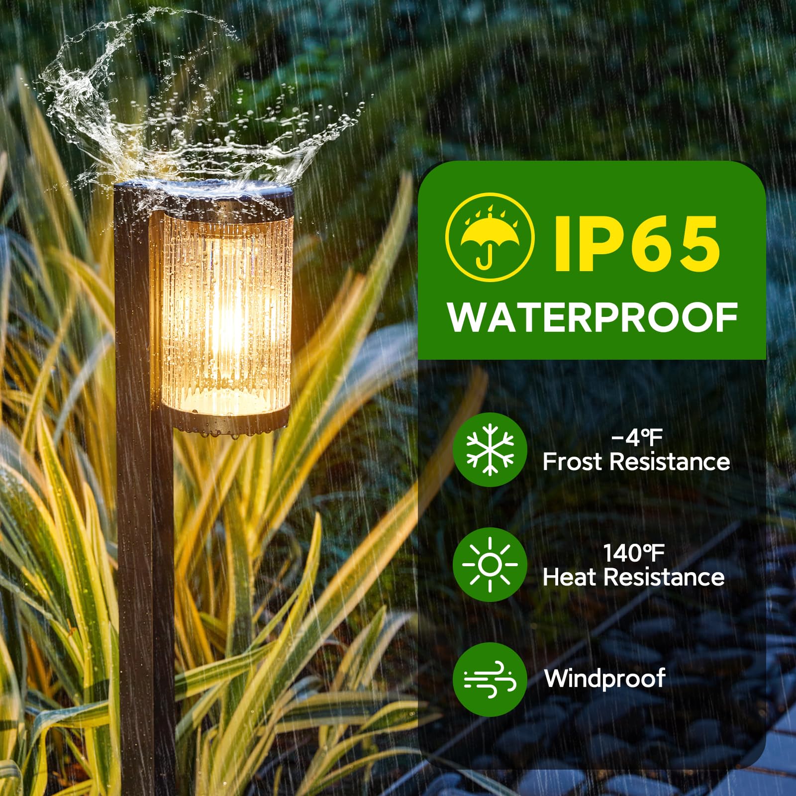 ELECLINK IP65 waterproof design withstands rain for year-round use.