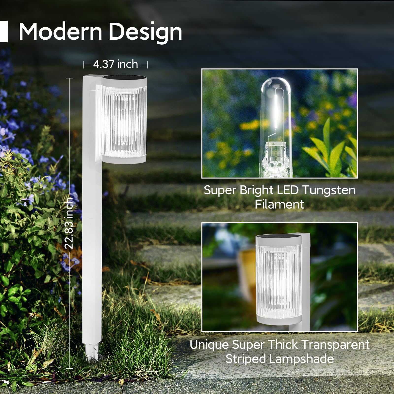 Auto on/off feature of ELECLINK lights saves energy by lighting at dusk.