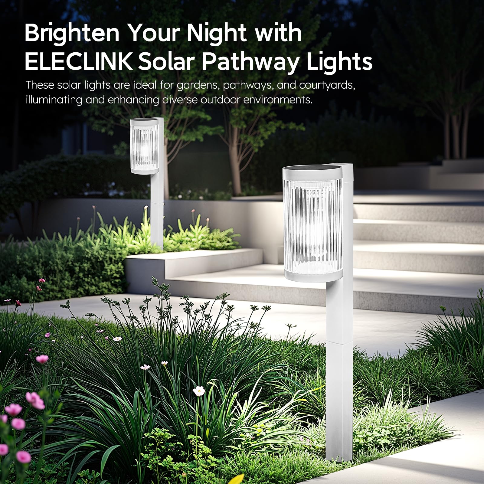 Easy-install ELECLINK lights setup quickly in any sunny outdoor spot.