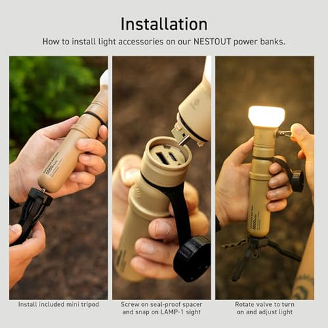 ELECOM NESTOUT portable lantern ideal for camping adventures.
