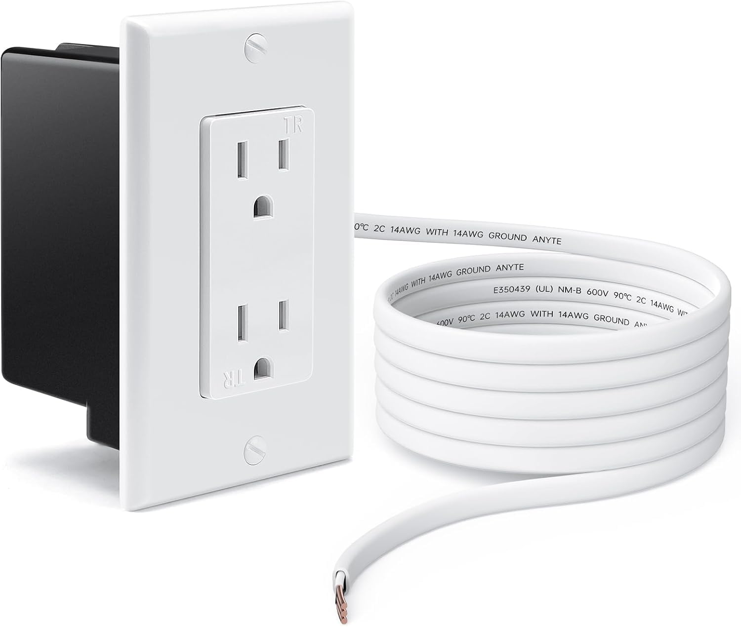 ELECPOW in-wall relocation kit with two outlets for a cleaner power setup