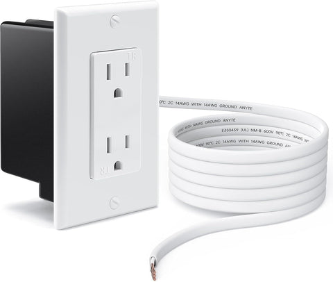 ELECPOW in-wall relocation kit with two outlets for a cleaner power setup