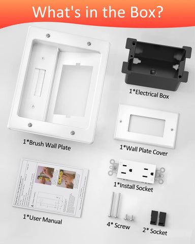 ELECPOW wall box installation process simplifies wiring with included template.