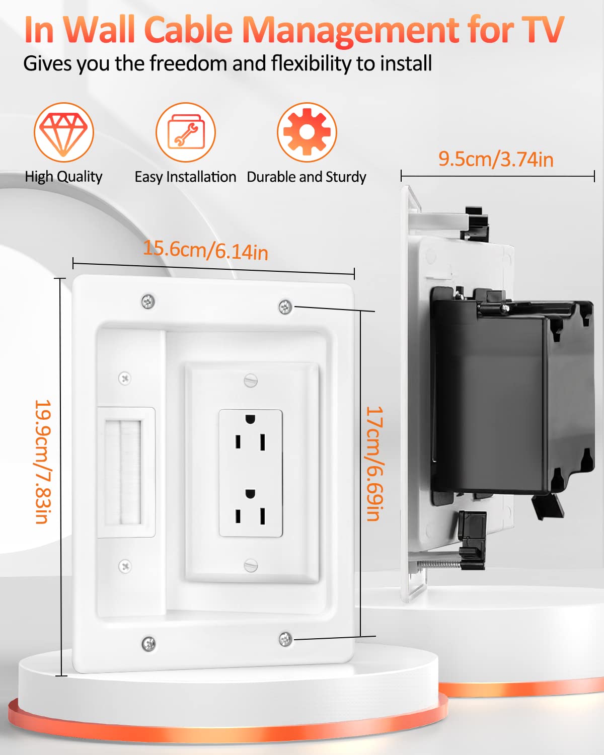 ELECPOW white wall plate design complements all styles and spaces.