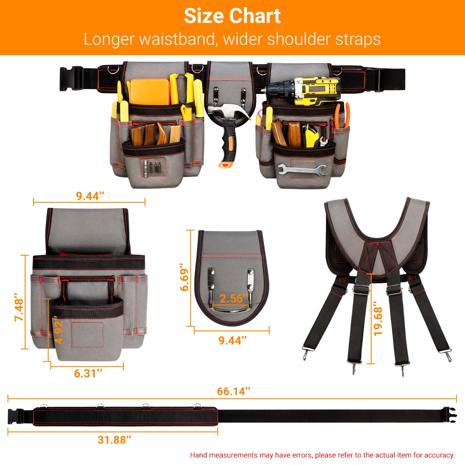 ELECROW detachable suspenders provide flexible support and comfortable weight distribution.