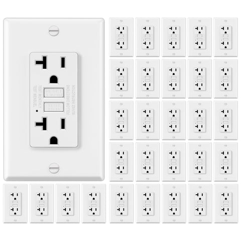 ELECTECK 30-pack GFCI outlets with compact 20A design for easy installations