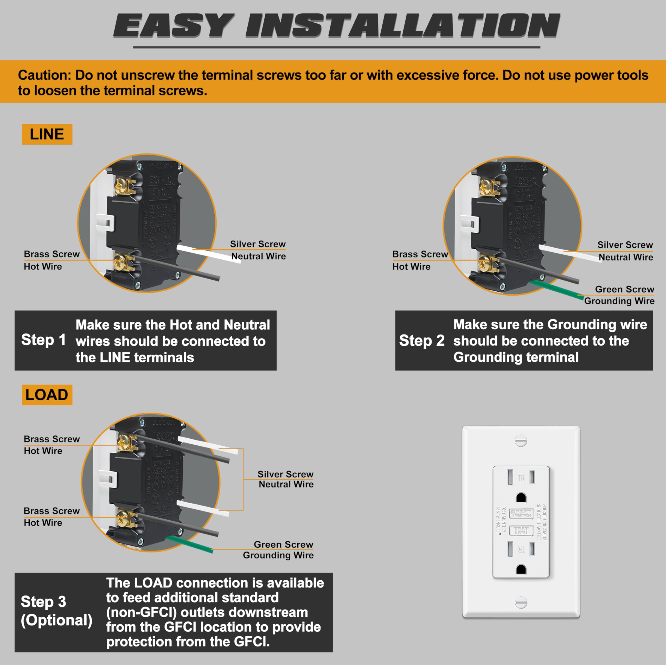 ETL-listed ELECTECK GFCI outlet meeting electrical safety standards