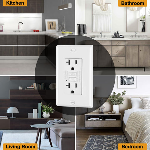 Back or side wiring compatible ELECTECK GFCI for flexible mounting