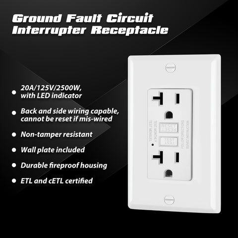 ELECTECK GFCI outlet LED indicator shows power status clearly