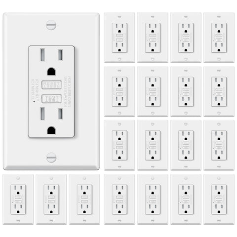 ELECTECK GFCI outlet ultra-slim with LED indicator for safe operation