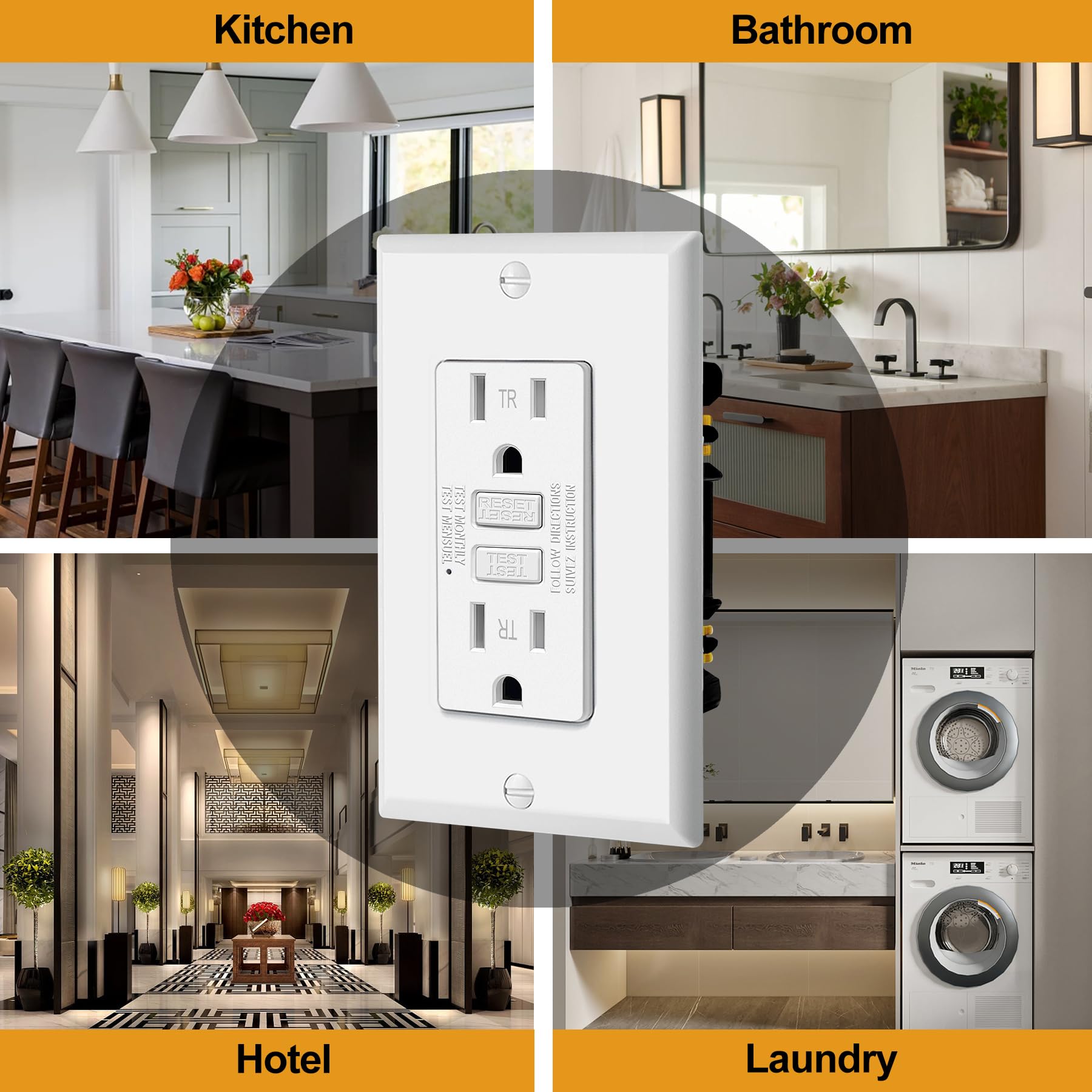 Electeck tamper-resistant outlet with shutters for safety.