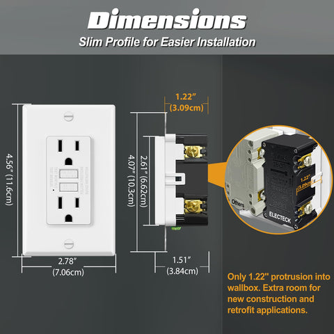 ELECTECK wallplate included for a clean decorator look