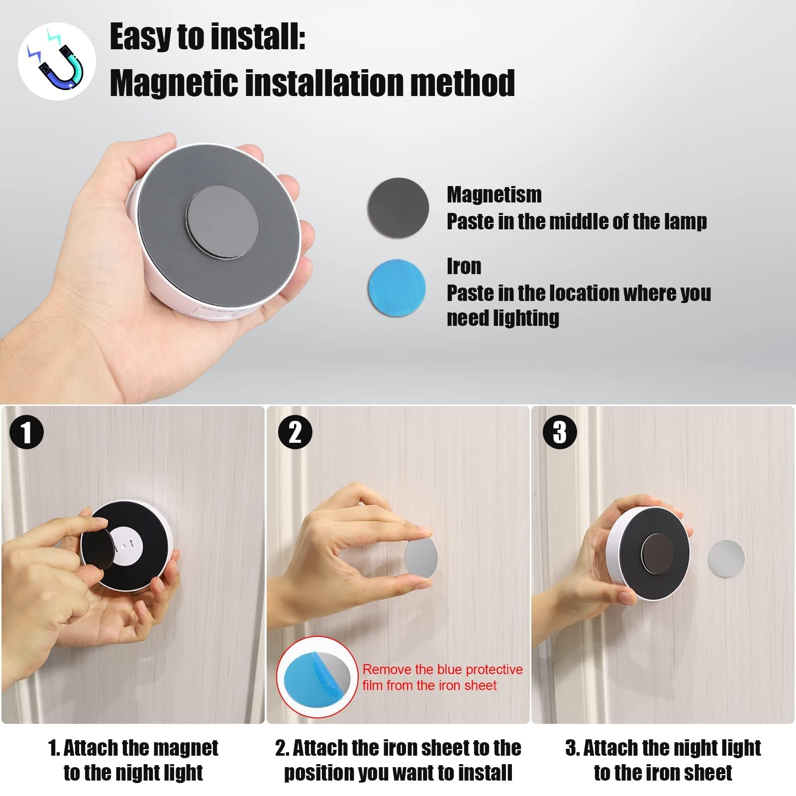 Electight auto motion sensor activates with 120 degree detection up to 9.84 ft