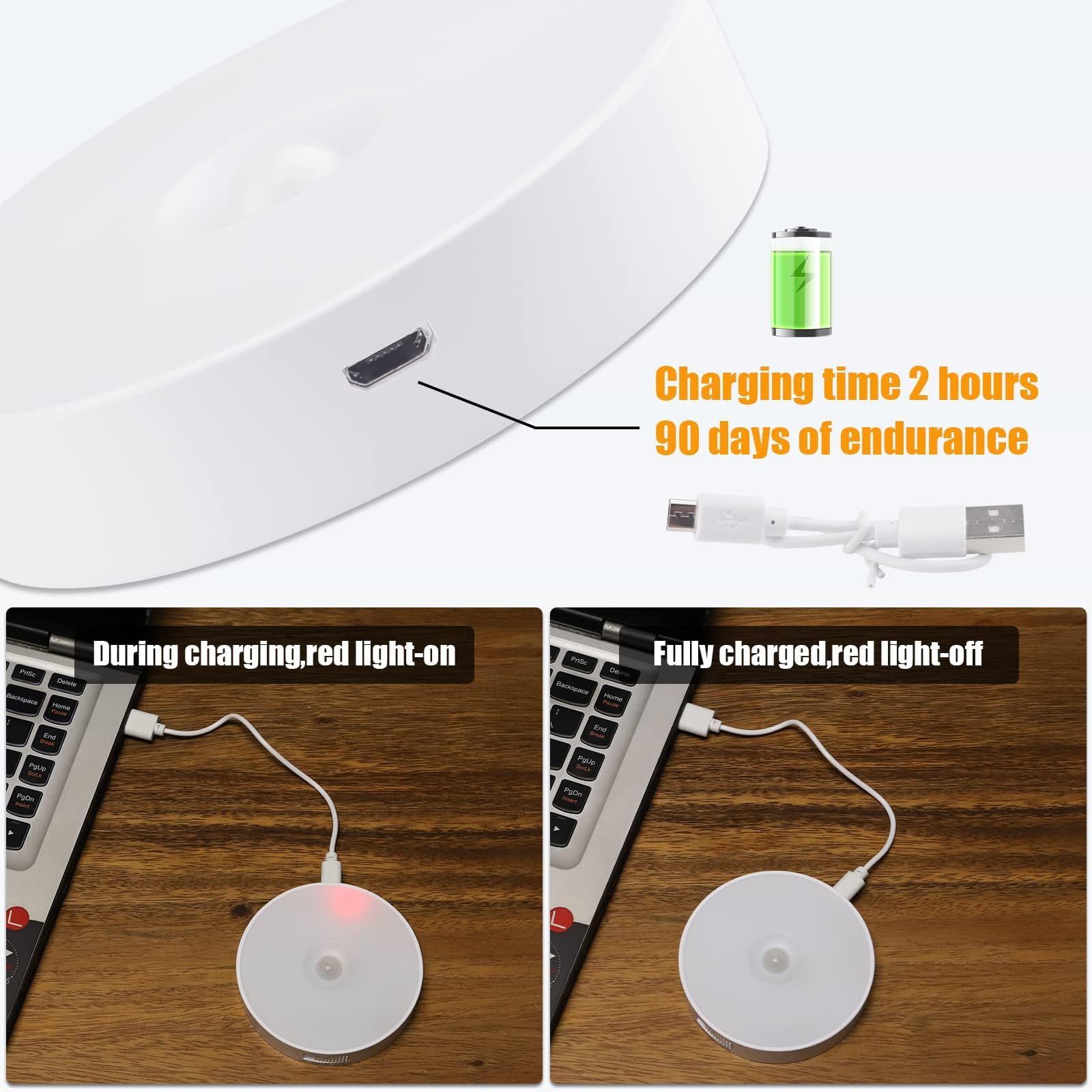 Electight cordless nightlight with magnetic sticker mounting option