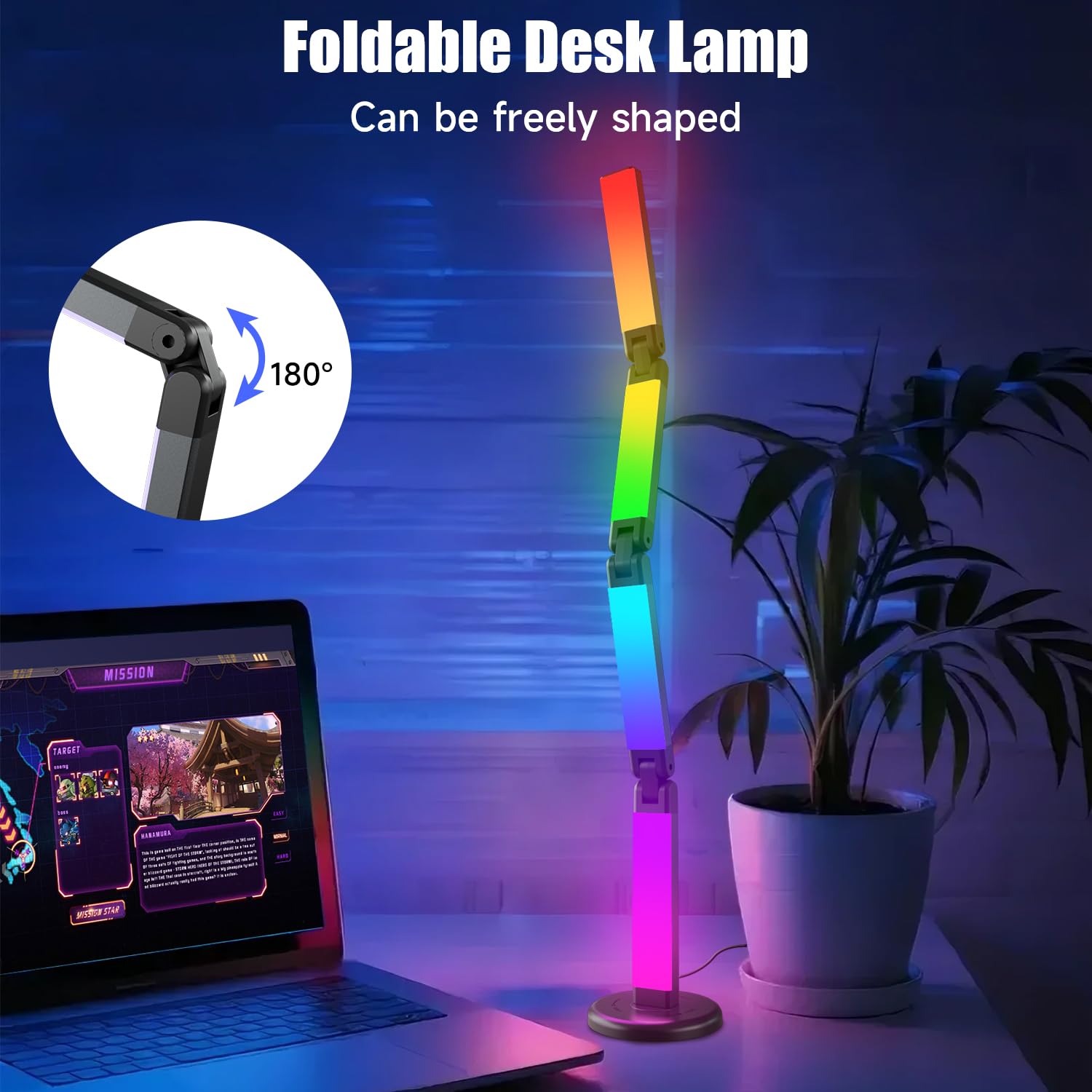Electight LED Desk Lamp mood scenes for gaming and relaxing ambiance