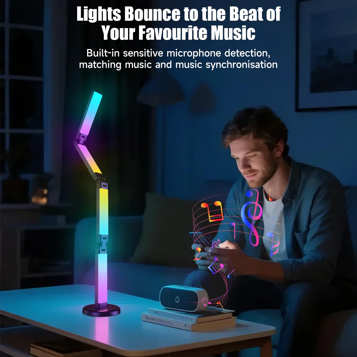 Electight LED Desk Lamp music-sync visualizes rhythm with ambient lighting