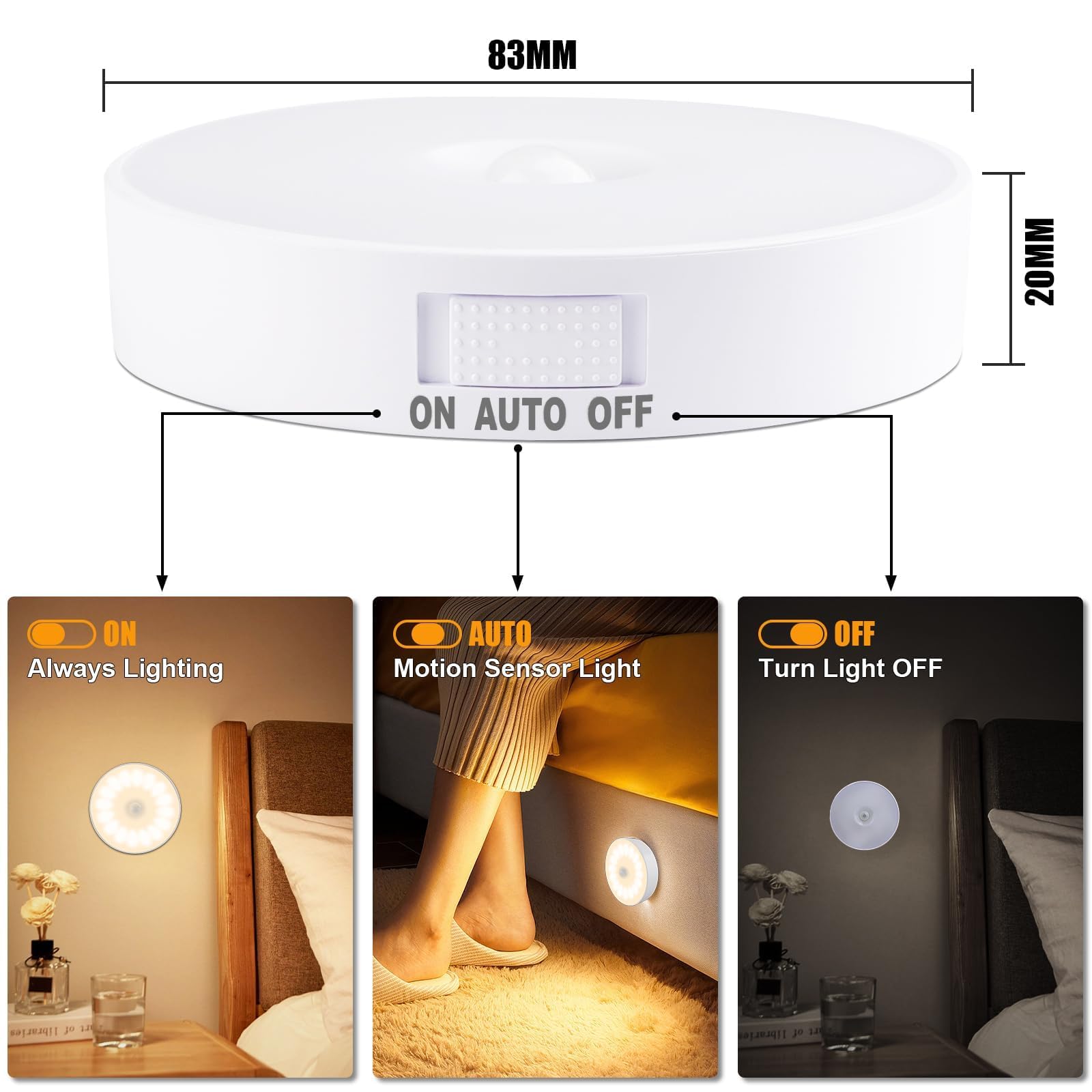 Electight USB rechargeable night light charging via USB port