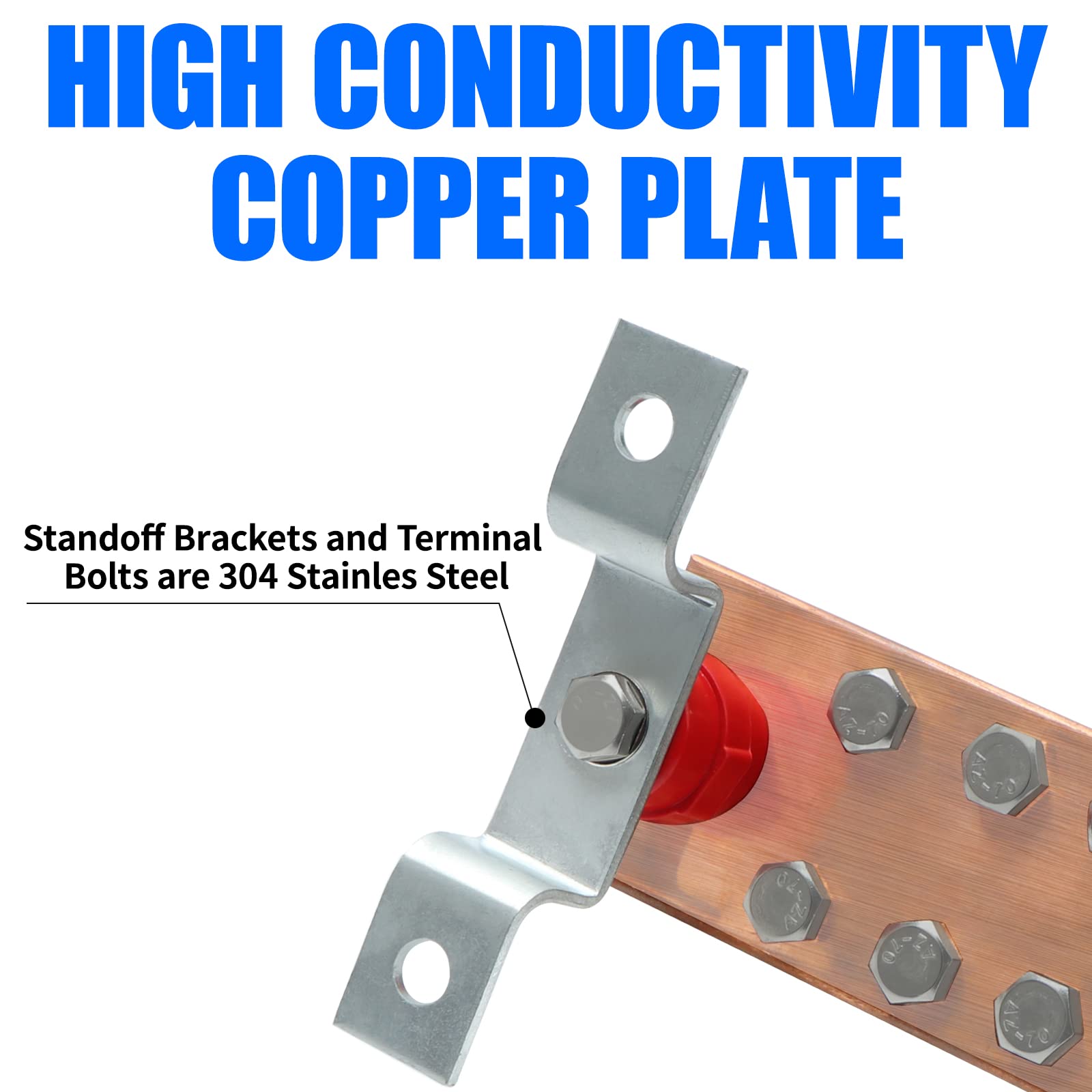 ELECTRAPICK copper grounding bar kit side view highlights slim profile for tight spaces.