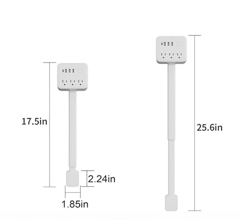 Electrical Outlet Extender A01 with 180° rotation for angled plug placement.
